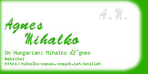 agnes mihalko business card
